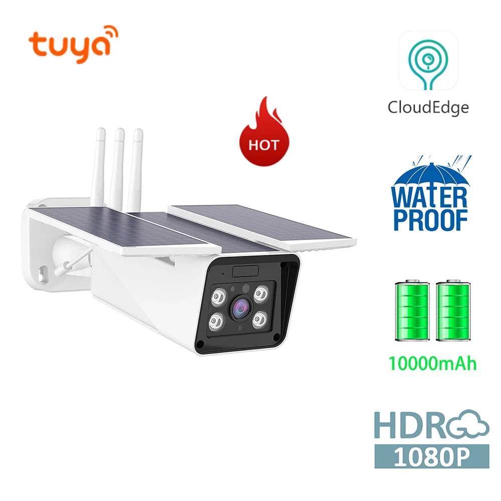 IP66 Водонепроницаемый 1080P TUYA Солнечный Батарея Домашняя безопасность Облачное