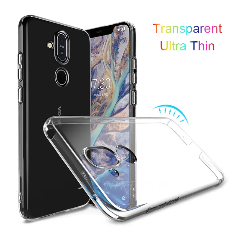 Мягкий противоударный чехол для Nokia 7 2 3 5 9 8 1 Plus X5 X6 X7 силиконовый 4 6 Plus|Бамперы| |