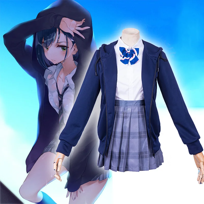 

Anime DARLING In The FRANXX Cos Ichigo CODE 015 Cosplay Costume School Uniforms Clothes Suits Dress Blue Halloween Custom Made