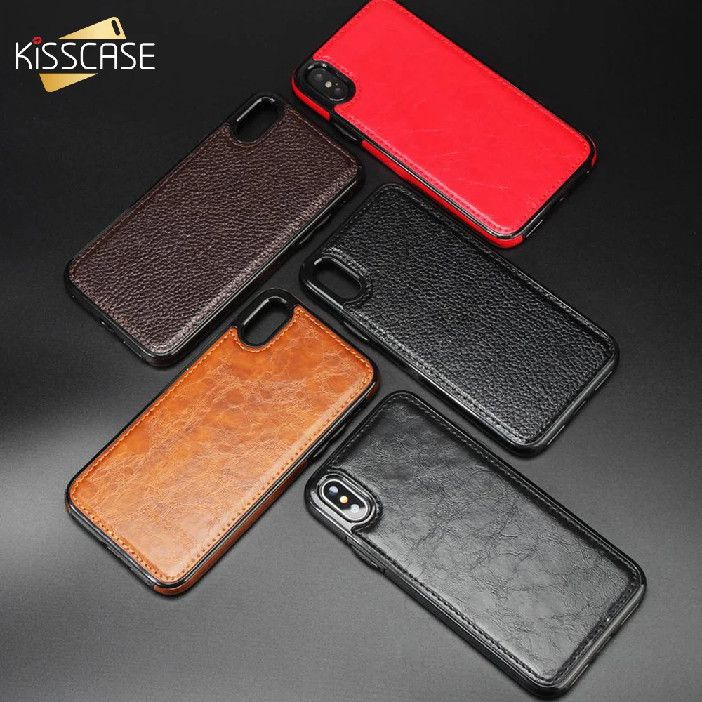 KISSCASE Винтаж кожаный чехол для iPhone X 10 XS Max XR роскошные магнитные мобильный