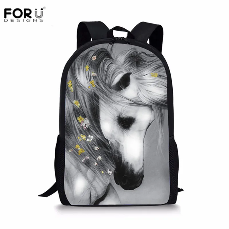 FORUDESIGNS/милый школьный рюкзак с 3D принтом лошади/комплект из 3 предметов для студентов, мальчиков и девочек, школьные рюкзаки, рюкзак на плечо, Детская сумка для книг - Цвет: CC6010C