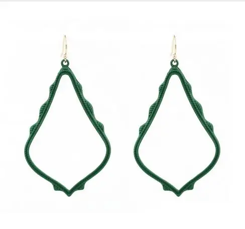 5.5 Hollow Green Новинка весны капли воды роспись филигрань серьги мульти Цвет лакированная Длинные Висячие серьги для Для женщин матовый Фрам серьги - Окраска металла: 5.5 Hollow Green