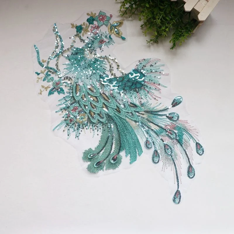 

New Decal patch embroidery large Phoenix Sequin cloth paste clothing accessories coat T-shirt fashion personality versatile