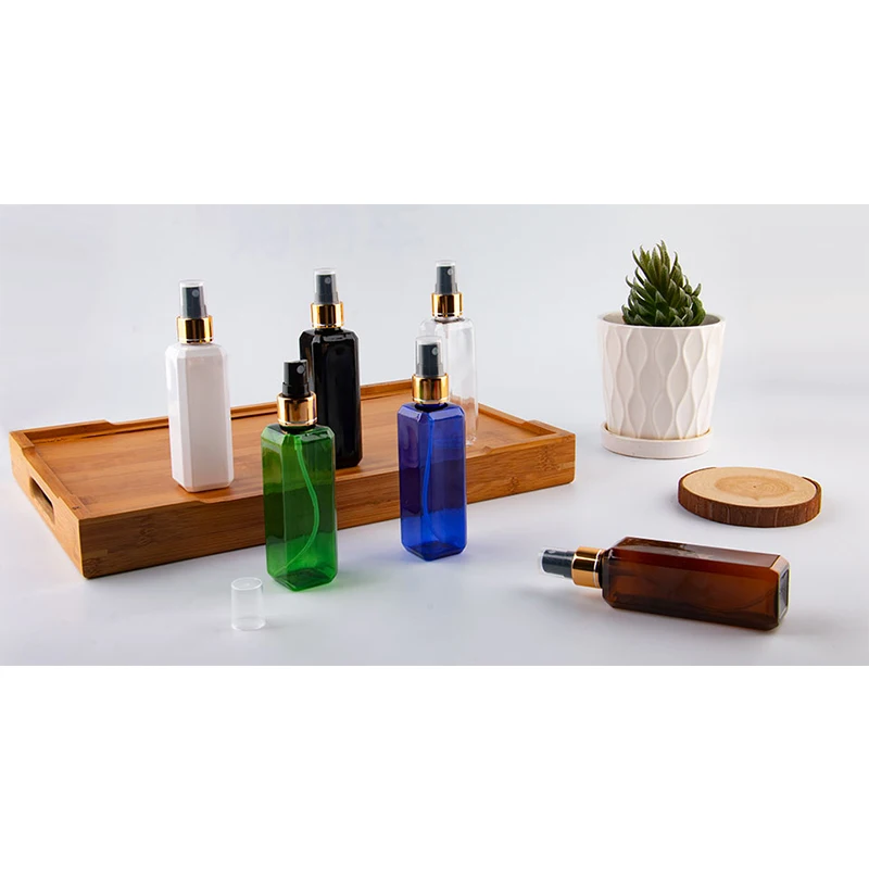 100 мл х 50 Пустые Квадратные золотые флаконы распылители для личной упаковки куб.