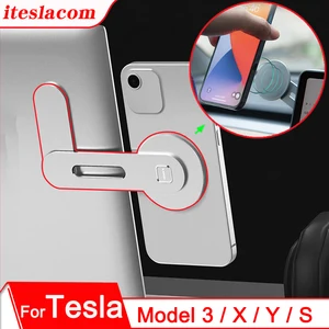 2021 new tesla model 3 car cell phone holder accessories for model3 model y magnetic car mobile phone mount gps screen stand free global shipping