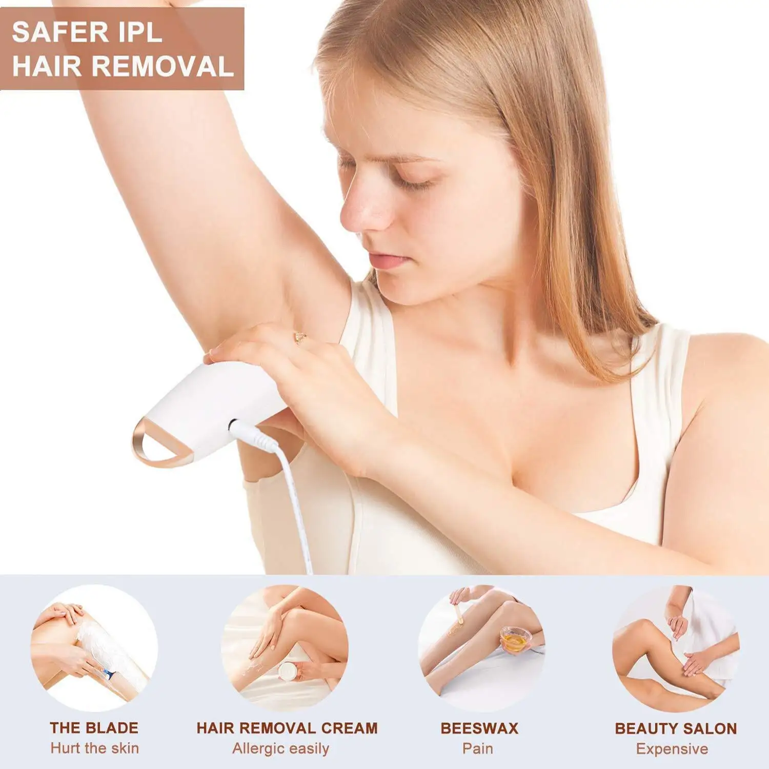

IPL Hair Removal for Women Permanent Painless Laser Hair Removal System 999900 Flashes Hair Remover Treatment for Whole Body