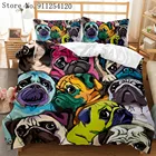 Комплект постельного белья для собак, комплект постельного белья из 23 предметов с изображением мультяшных Мопсов, пододеяльник с изображением животных