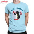Мужские футболки Noot Pingu, забавные винтажные футболки из 100% хлопка с коротким рукавом, одежда с круглым вырезом, размера плюс