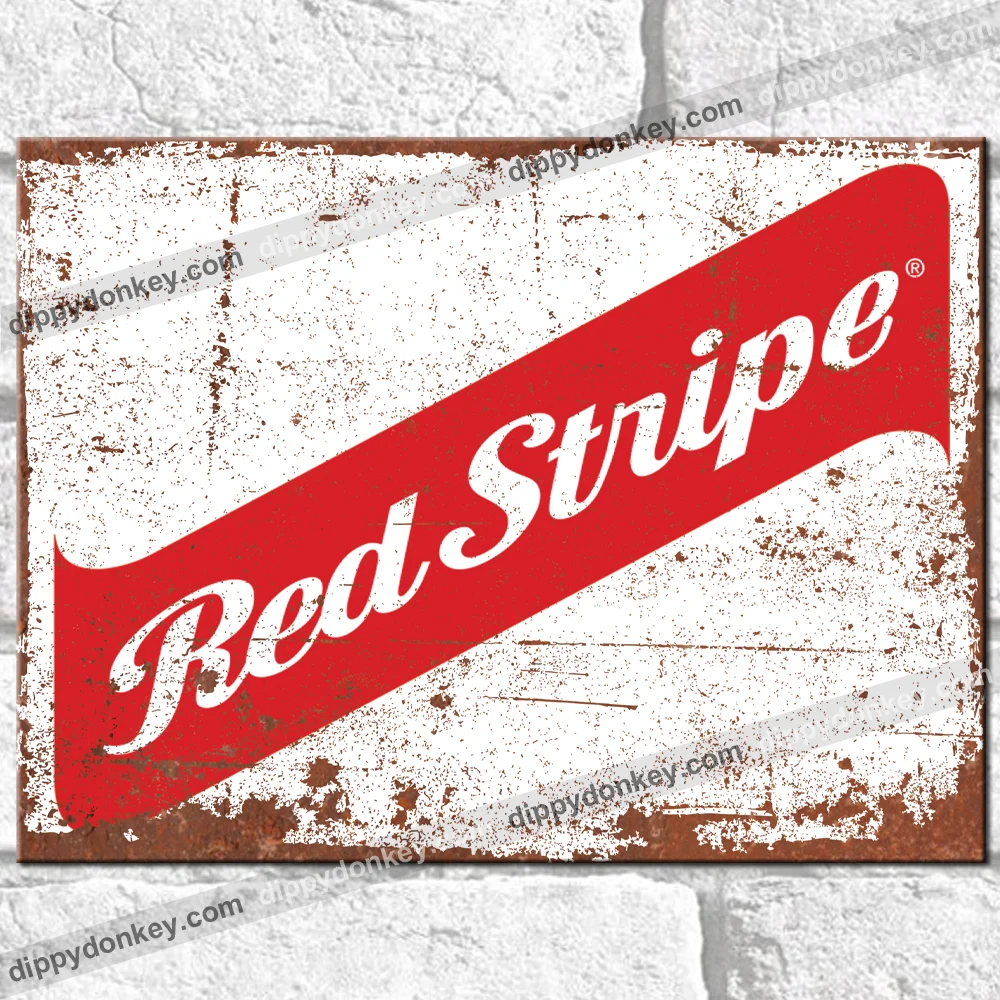

RED STRIPE Metal Signs Vintage Retro Wall Plaques Garage Shed Lager Tin Sign UK