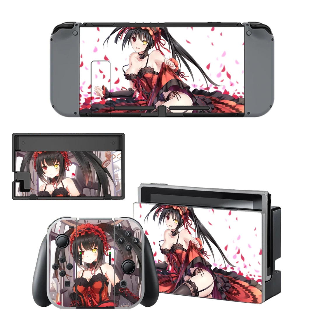 Аниме милая девушка Tokisaki Kurumi скины для nintendo переключатель кожи наклейка для nintendo Переключатель консоли Joy-Con наклейки на регулятор