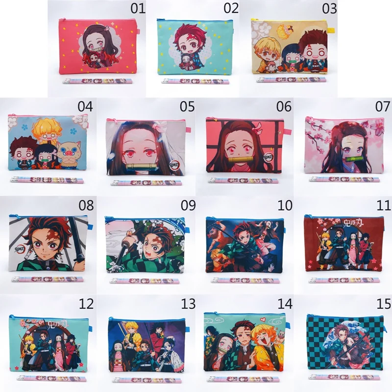 

For 1Pc Anime Demon Slayer Kimetsu No Yaiba Kamado Tanjirou Files Holder Oxford Cloth File Bag Folder Document Organizer