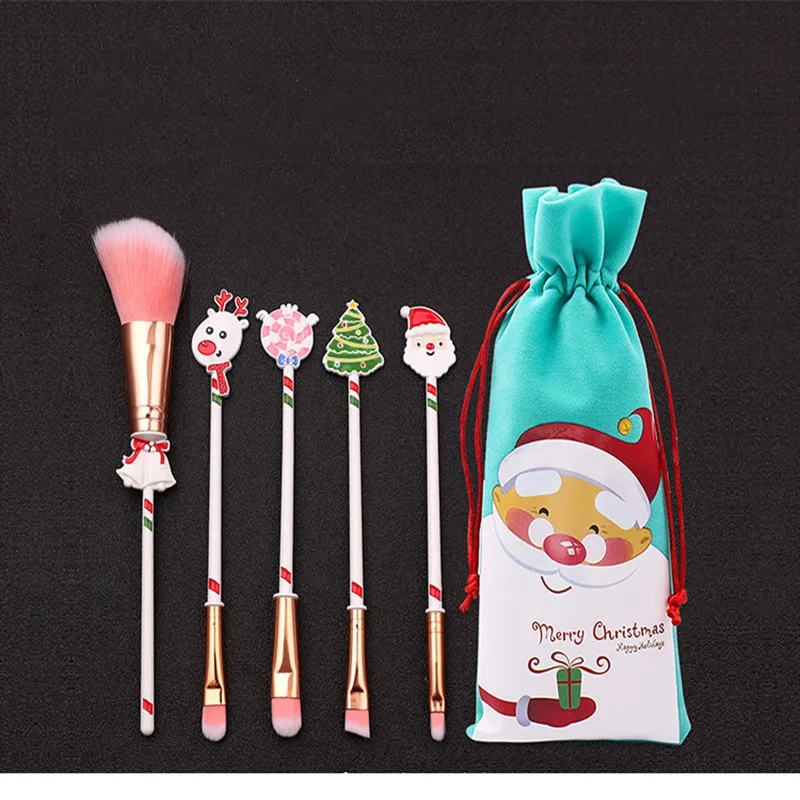 Набор кистей для макияжа с рождественской ручкой милая сказочная кисть румян