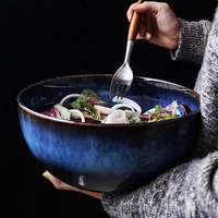 fancityplatycodon grandiflorum home japanese style large bowl salad bowl creative large noodle bowl ceramic soup bowl soup pot r