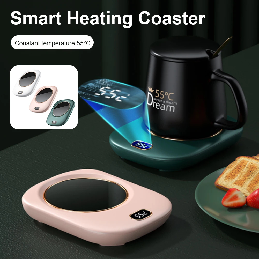 Coffee Mug Warmer Rechargeable Heating Coaster Fast Heating Constant-Temperature Insulation Heating Pad for Coffee Tea Milk