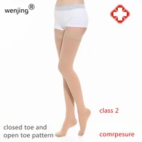 wj922 women medical varices compression sox class 2 30 mmhg middle pressure thigh high tube sock