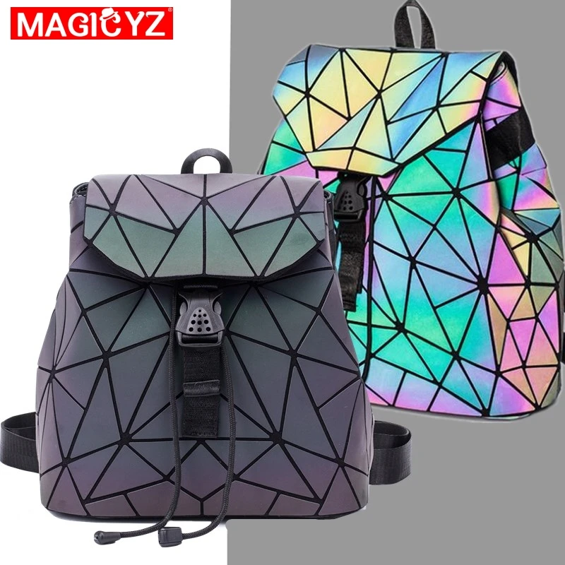

Luminous backpack Women and men folding Drawstring Shoulder Bag For Teenage School Backpack female Ladies travel backpack