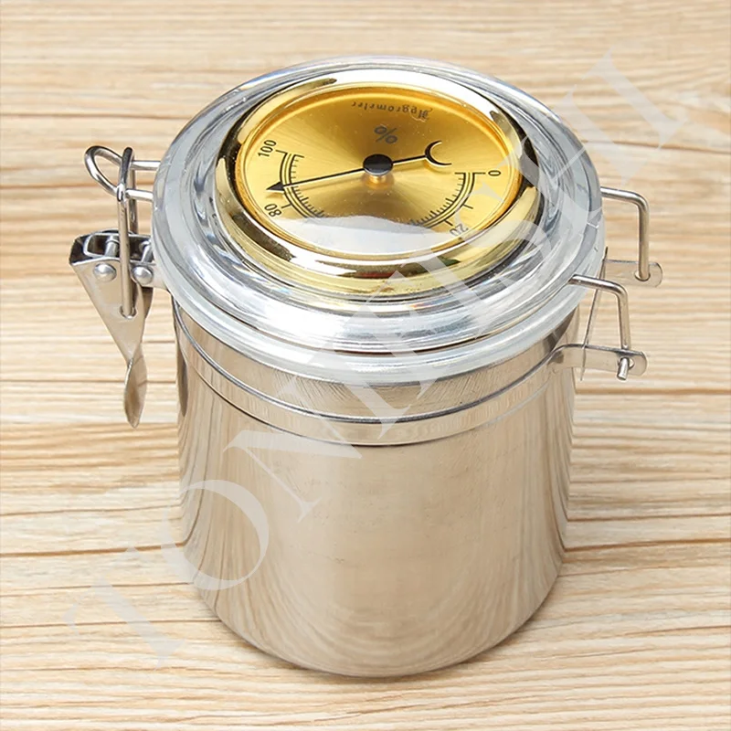 

Копилка для табака, герметичная банка, увлажняющий корпус для сигар из нержавеющей стали, хранение: около 220 граммов