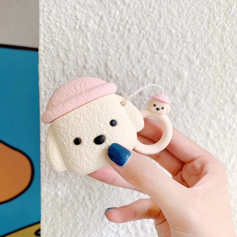 Чехол для AirPods с 3D рисунком стежка, чехол для наушников s для Apple Airpods 2, чехол, забавные аксессуары, Защитные Чехлы, кольцо на палец, ремешок