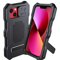2022 rugged armor slide camera lens phone case for iphone 13 12 pro max metal aluminum military grade bumpers kickstand cover
