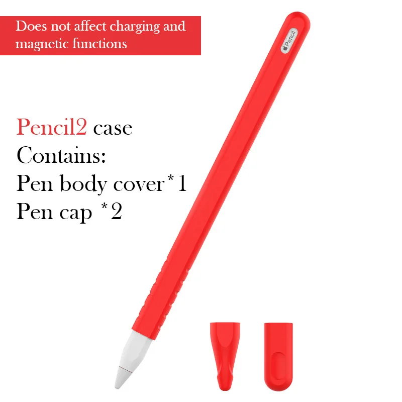 Anti-drop Silicone Case for Apple Pencil 2 Case Apple Pen Case Non-slip Pen Cover Stylus Cover Pen Case For Apple Pencil 