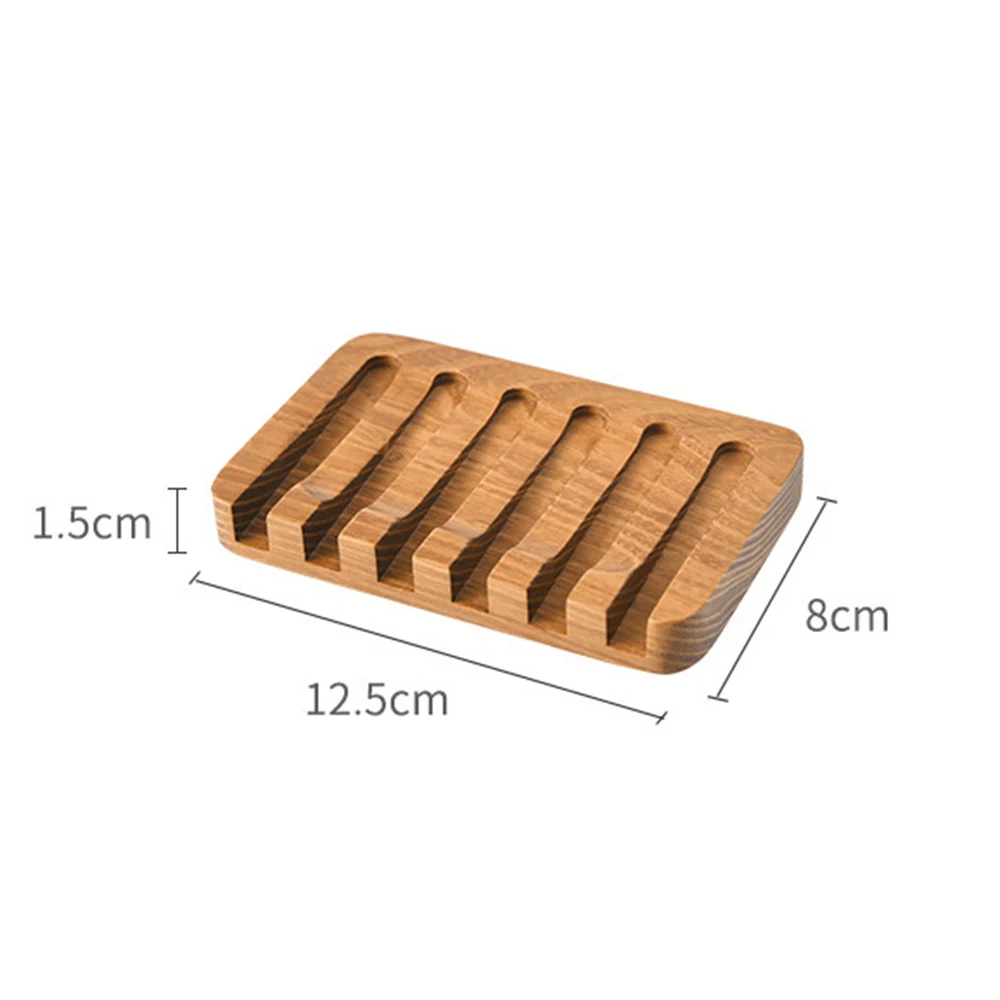 

1pcs Wood Soap Dish Teak Soap Tray Simple Wooden Soap Holder With Drain Household Bathroom Kitchen Accessories