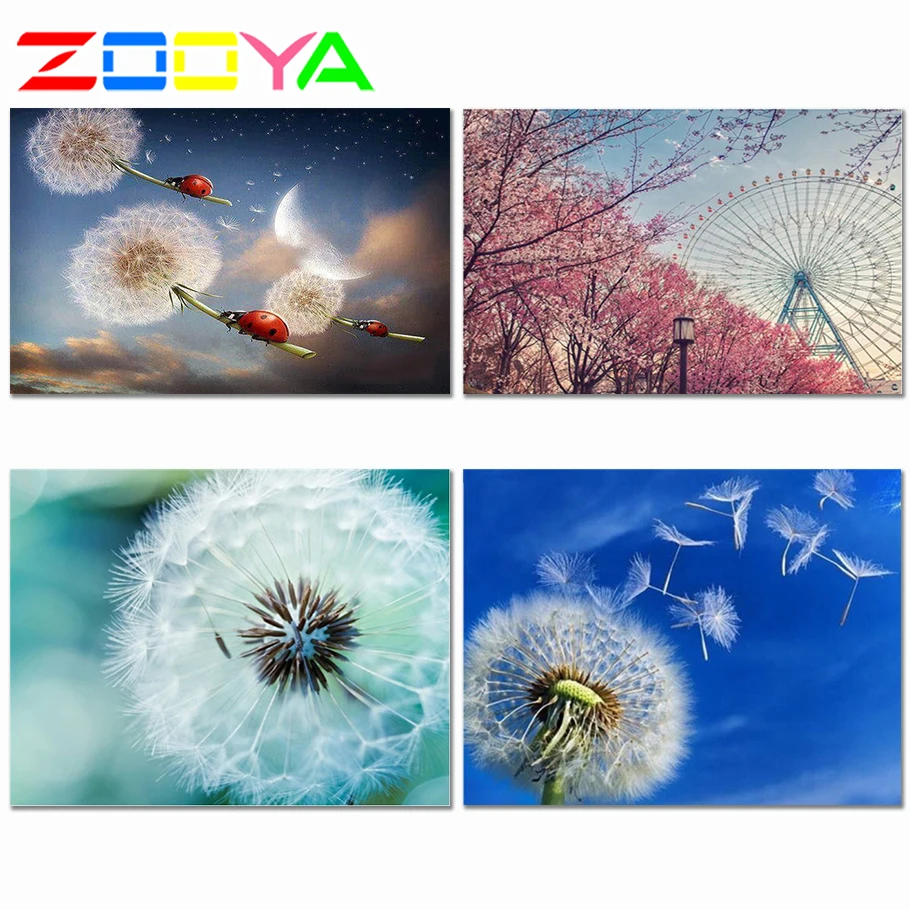 Полный Летающий алмаз вышивка Одуванчик картина Новый 3D Diy Красивая Алмазная