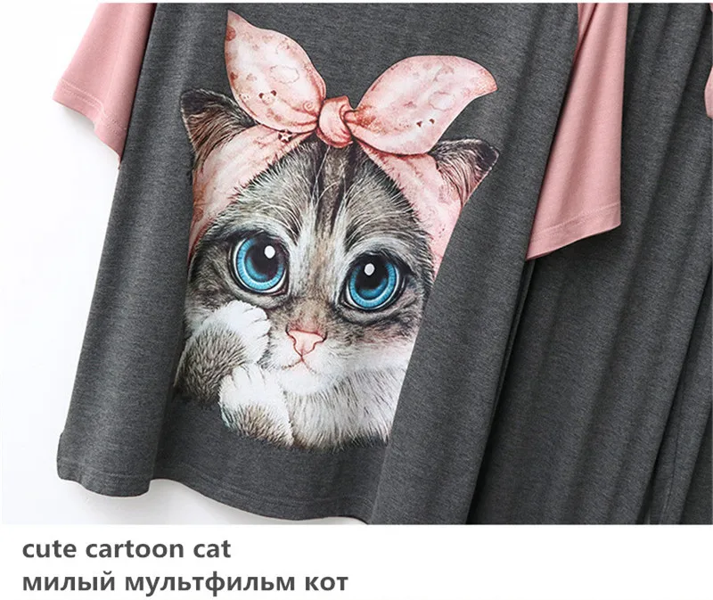 Кавайный Повседневный Женский комплект из 2 предметов с мультяшным принтом