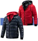 Мужская Двухсторонняя куртка с капюшоном, повседневная камуфляжная хлопковая куртка, парка, пальто, ветровка, зима 2022