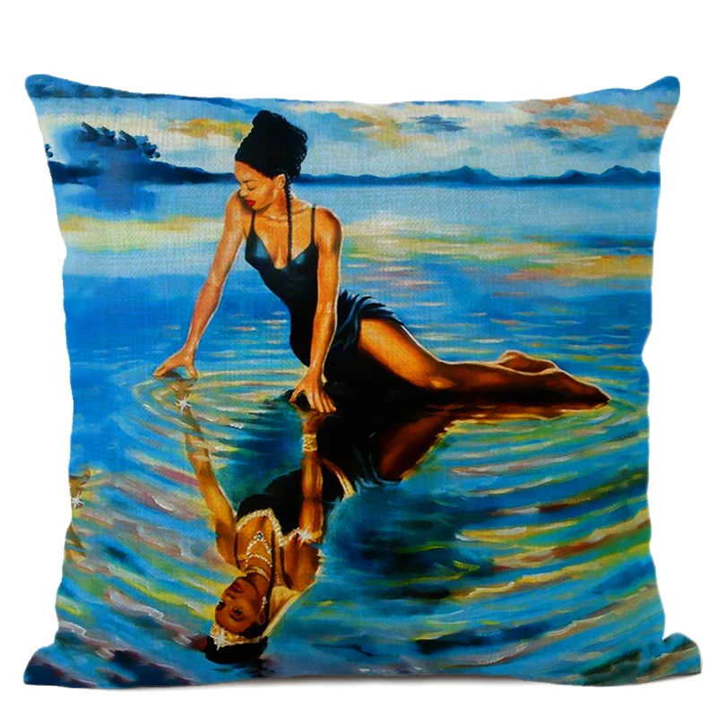 Чехлы для подушек в стиле ретро с изображением маслом африканских женщин