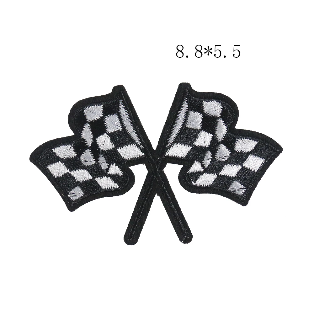 Наклейка из ткани в черно-белую клетку F1 гоночный контактный сигнал флаг