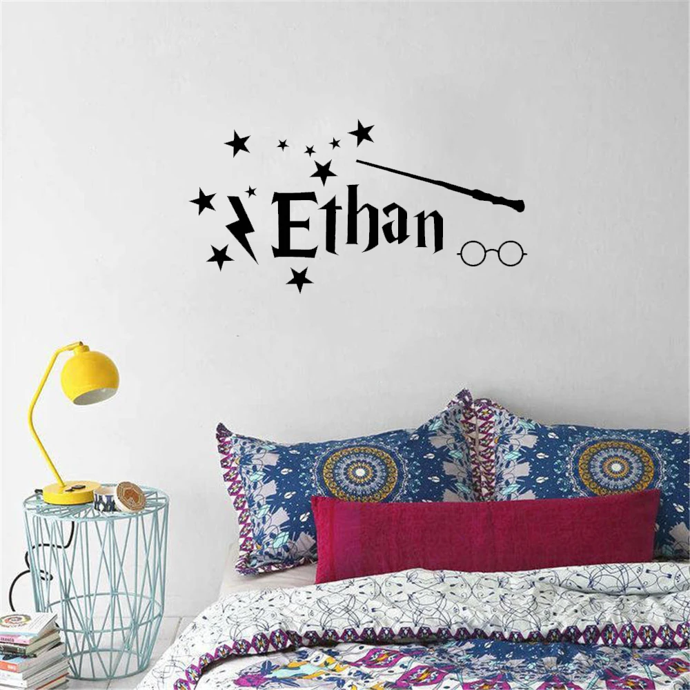 

Personalized Name Wall Decals For Boys Kids Room Custom Name Sticker Nursery Removable Wallpaper Vinyl Home Decor ph524