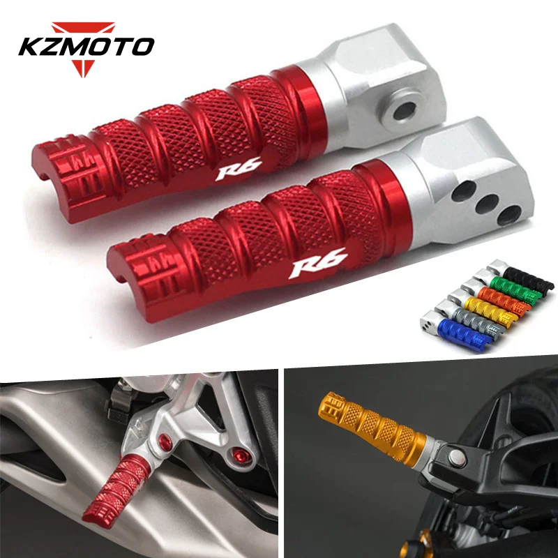 

KZMOTO для Yamaha R6 YZF-R6 YZF R6 2008-2020 высококачественные мотоциклетные CNC пассажирские Задние подножки, подножки, аксессуары