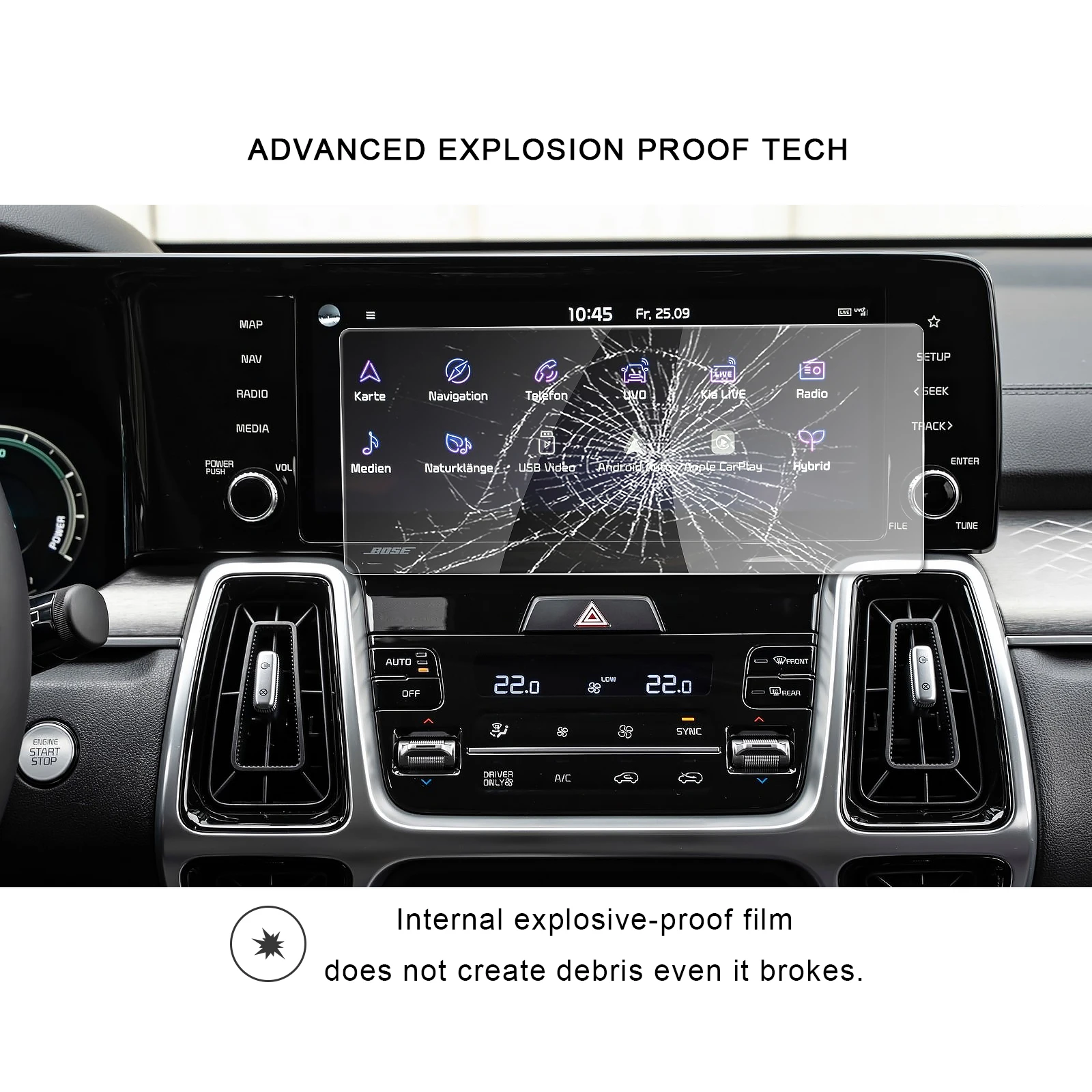 ruiya for sorento mq4 2021 10 inch car navigation touch center screen protector auto interior accessories tempered glass film free global shipping