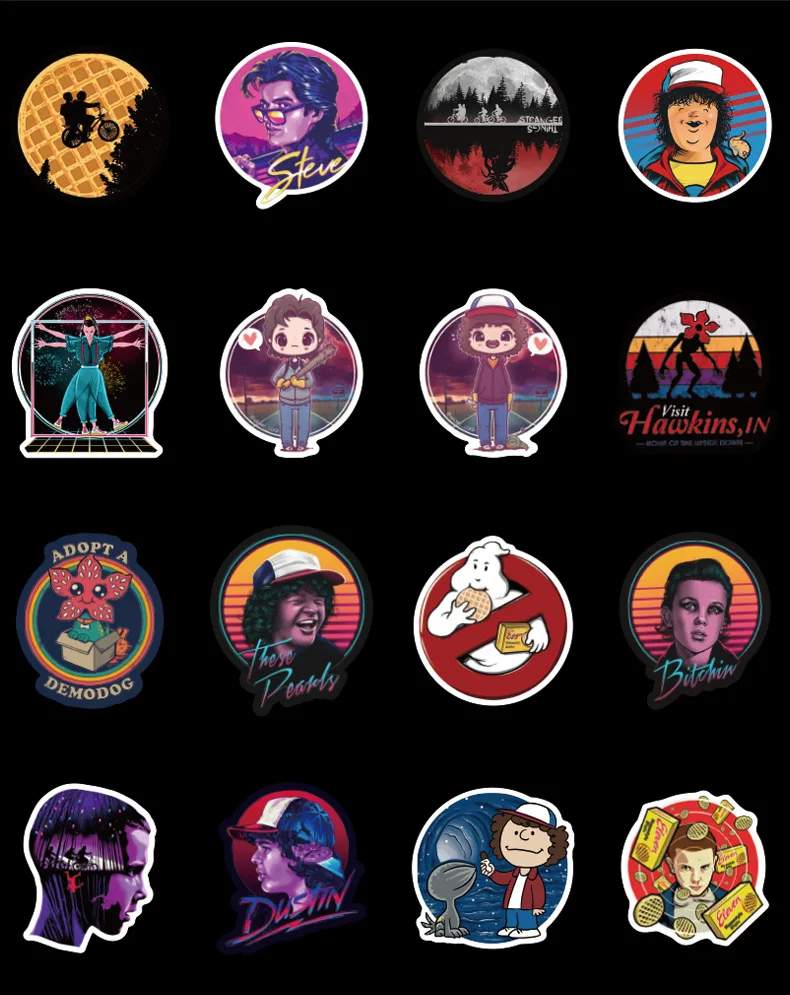 Наклейки в стиле аниме очень странные дела для детей наклейки на ноутбук