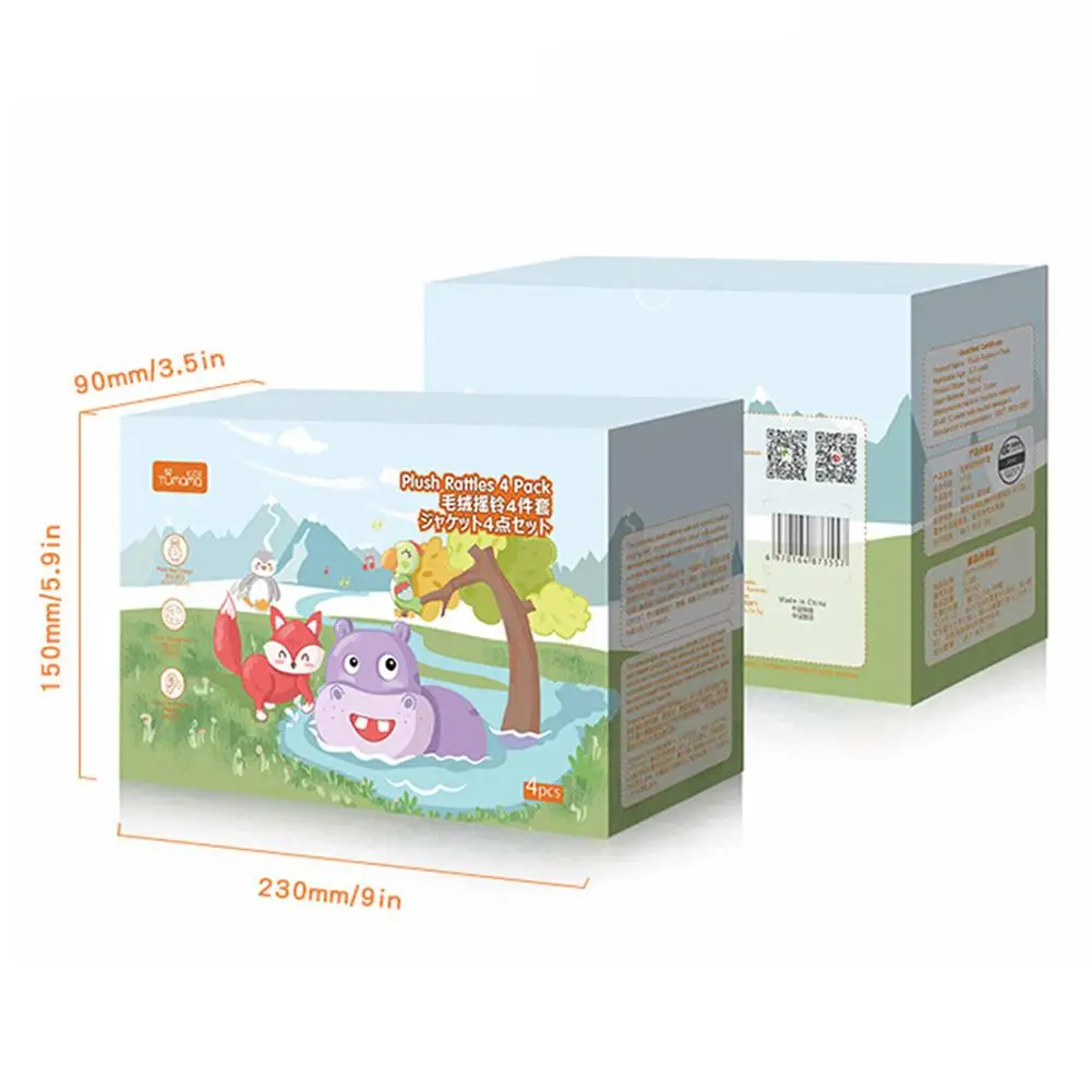 

4pcs Baby Hand Ring Bell Rattle Doll Mobile Infant Teether Educational Toys