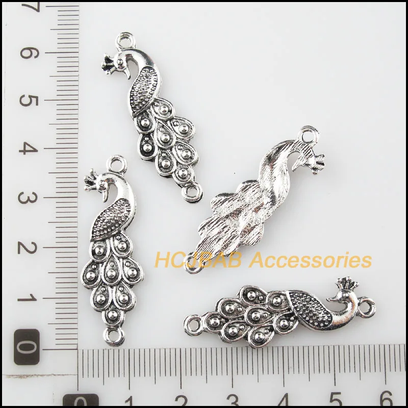 Новинка 10 шт. Тибетский серебристый цвет животных подвески в виде павлинов