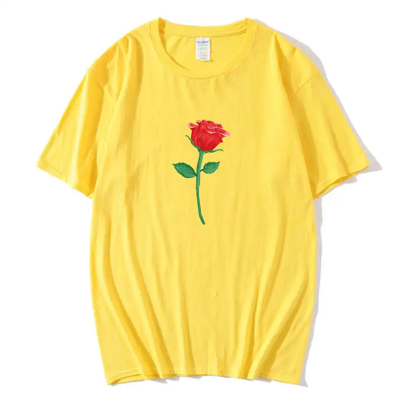

New Harajuku aesthetics Female Tshirt Rose Print Short Sleeve Tops & Tees Fashion Casual T Shirt Women Clothing T-Shirt