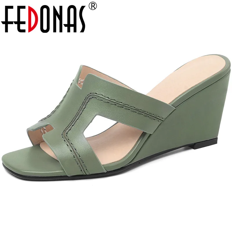 FEDONAS/Новинка Туфли лодочки с открытым носком Босоножки на платформе и высоком