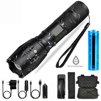 d2 led flashlight ultra bright torch l2v6 camping light 5 switch mode waterproof zoomable bicycle light 18650 aaa torch lamp
