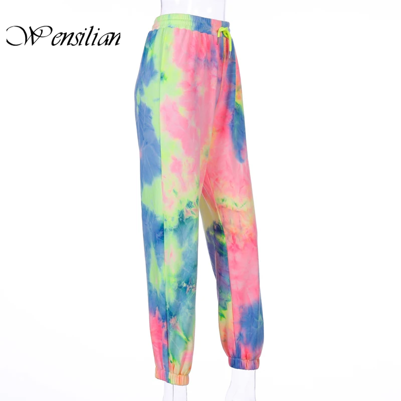 

Neon Tie Dye Pants Women Joggers High Waist Baggy Pants Women Sweatpants Loose Trousers Fashion Colorful Pants Spodnie Damskie