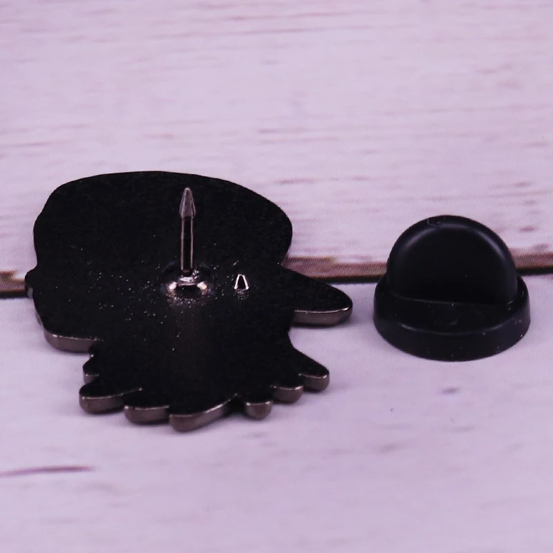 Эмалированная булавка для шляпы с голубым цветочным узором|Броши| |