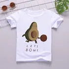 Детская летняя футболка с круглым вырезом, с принтом авокадо