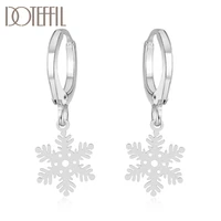 doteffil 925 sterling silver snowflake pendant earring for women wedding engagement christmas fashion jewelry