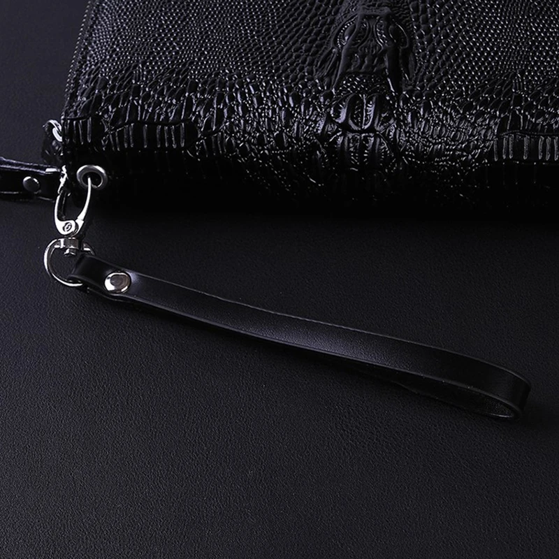 men wallets portfel meski double zipper coin purse for men clutch business male wallet crocodile pattern purse billetera hombre free global shipping