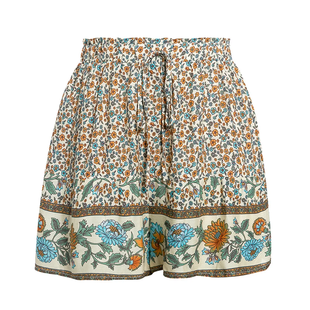 Весна и лето 2020 новые женские Богемные национальные шорты со средней талией с