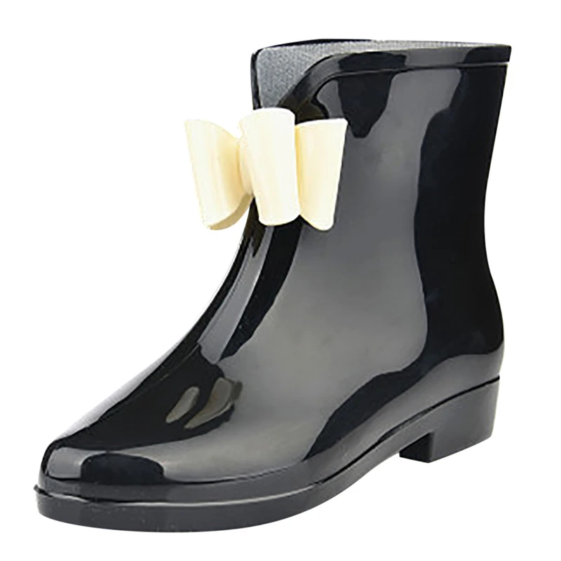 Rain Boots Mujer Fashion Waterproof Non-Slip Shoes Winter Plus Low Heel Ankle Bota Feminina Cano Curto 2019 9#4 | Обувь