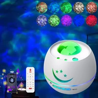 led starry sky projector night light with music bluetooth speaker for bedroom decoration child kids birth