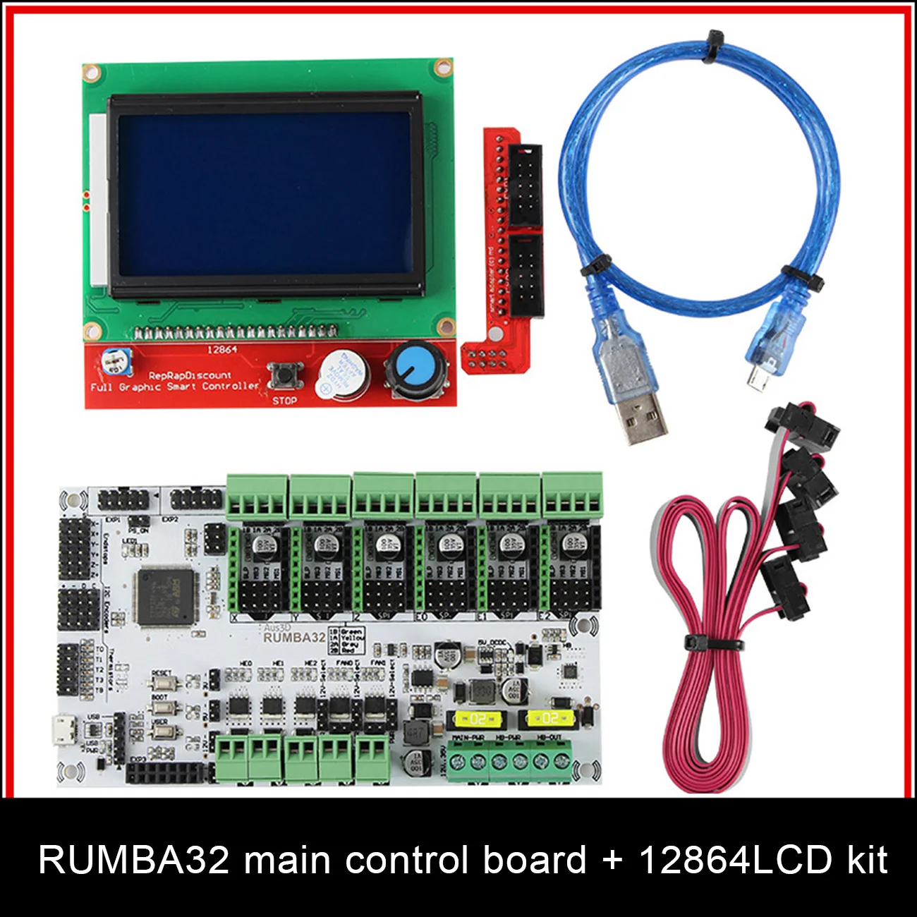 

1 комплект RUMBA32 Управление доска с 12864 ЖК-дисплей Экран дисплея DIY обновления Комплект для 3D-принтеры аксессуары