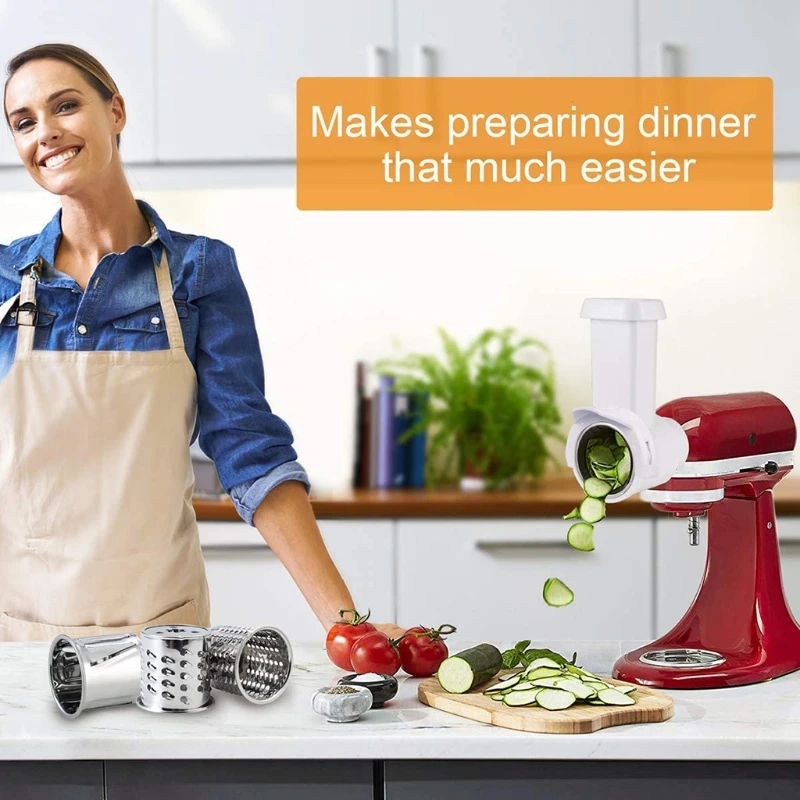 

R9CD Kitchen Stand Mixer Accessories Vegetable Slicer Attachment Shredder Grater Attachment Slicing Shredding Accessories