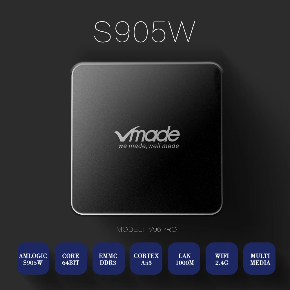 Vmade H.265/HEVC HD 4K Android 7 1 2 + 16GB IP ТВ M3U коробка Поддержка Youtube WI FI смарт медиаплеер Amlogic